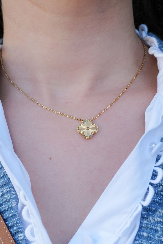 Four Leaf Lucky Clover Set Gold Necklace
