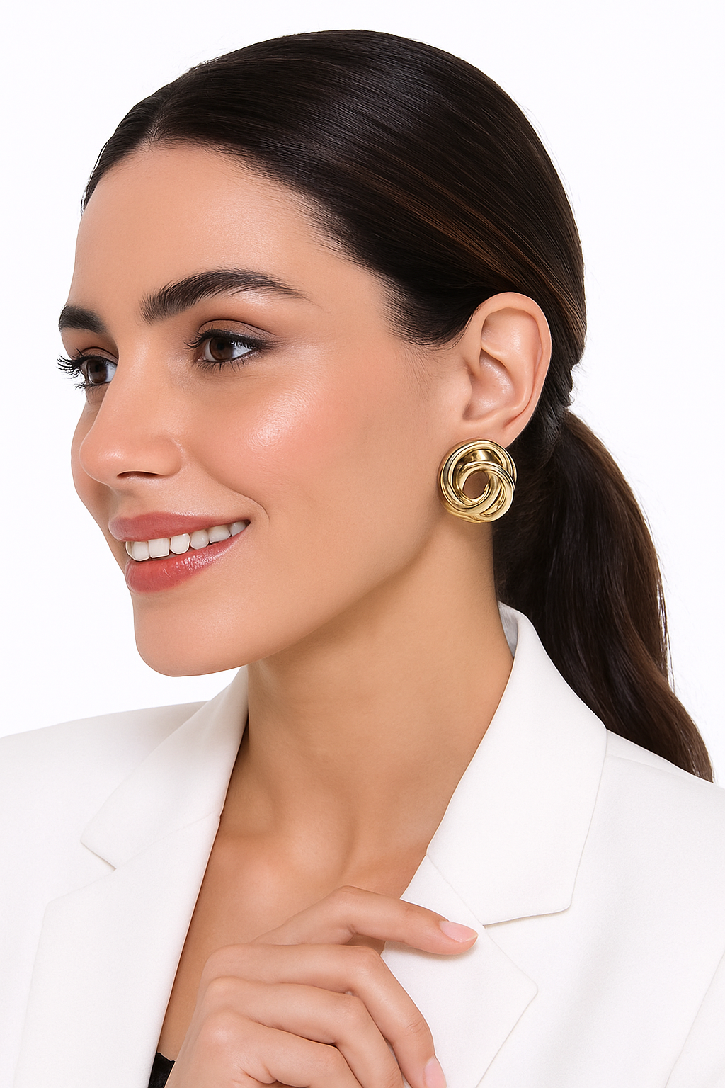 Flower Knot Hoop Earrings for Women