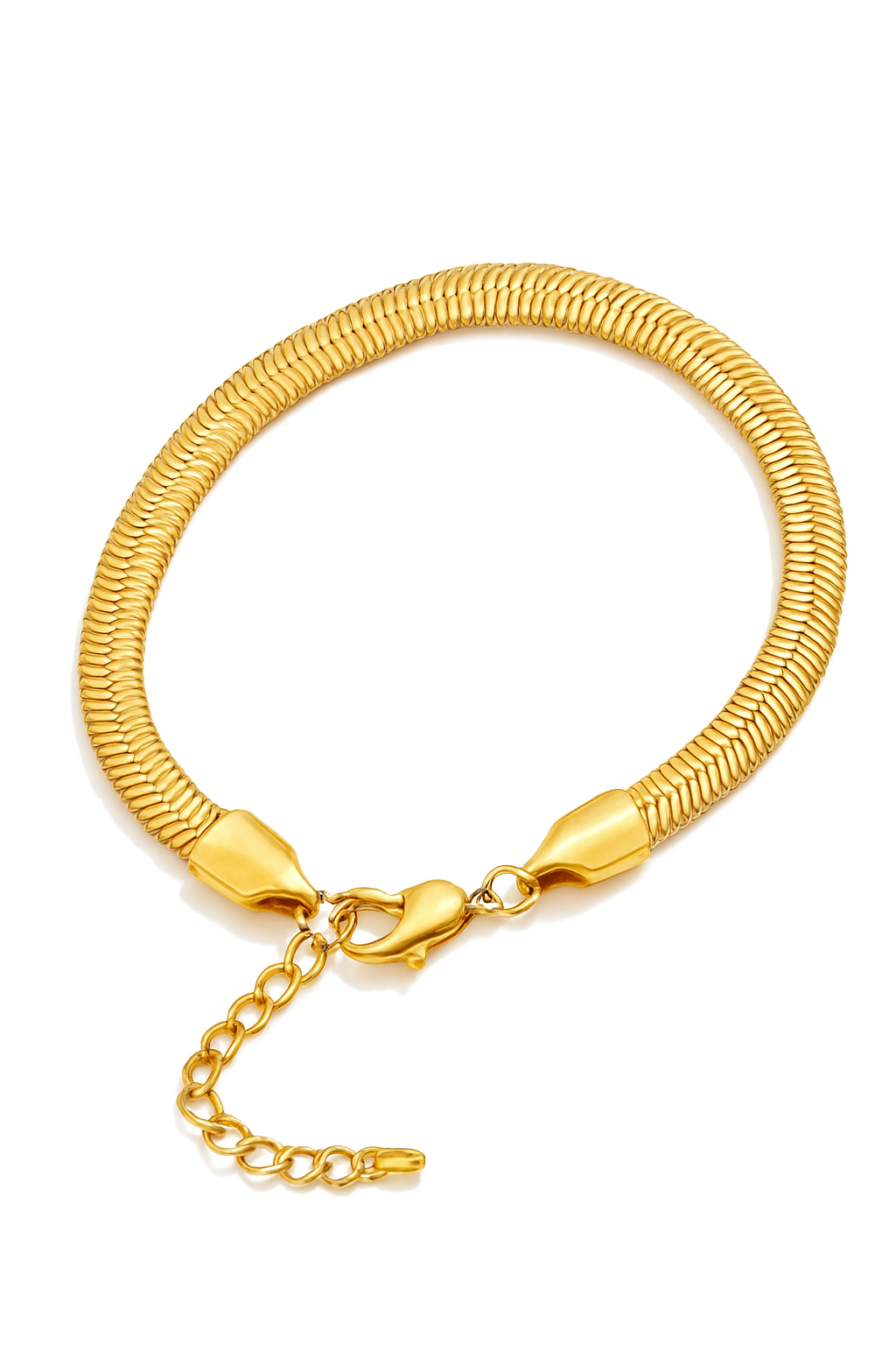 Gold Flat Snake Chain Bracelet