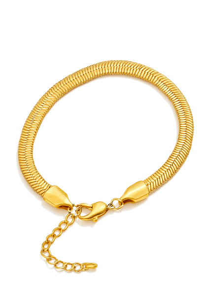Gold Flat Snake Chain Bracelet