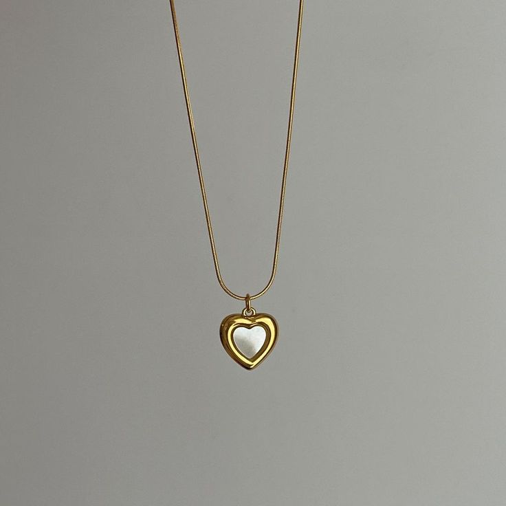 White Heart Pendant Necklace