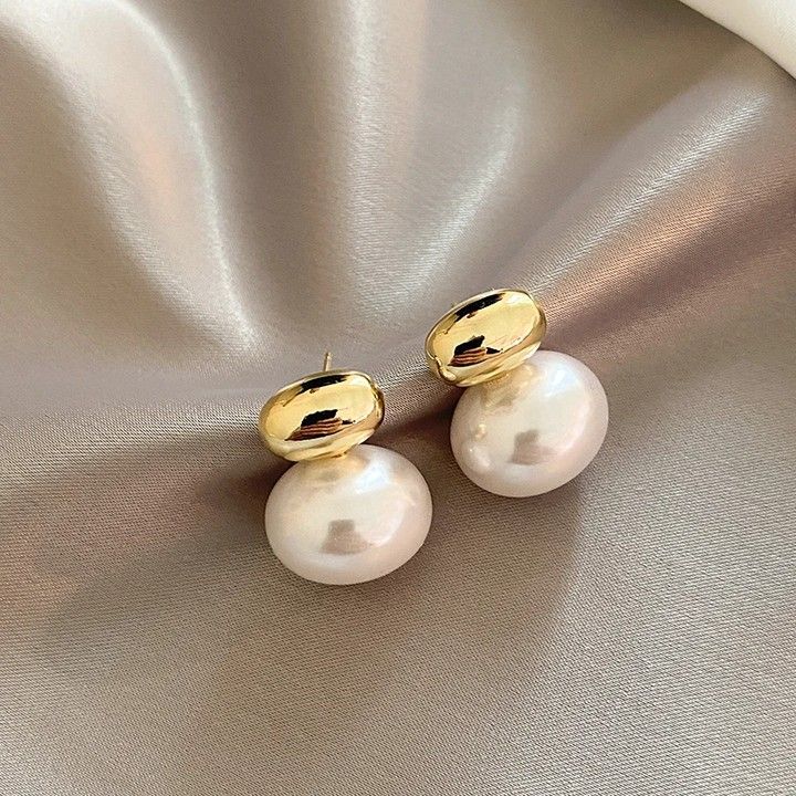 Elegant Gold-Plated Pearl Drop Earrings