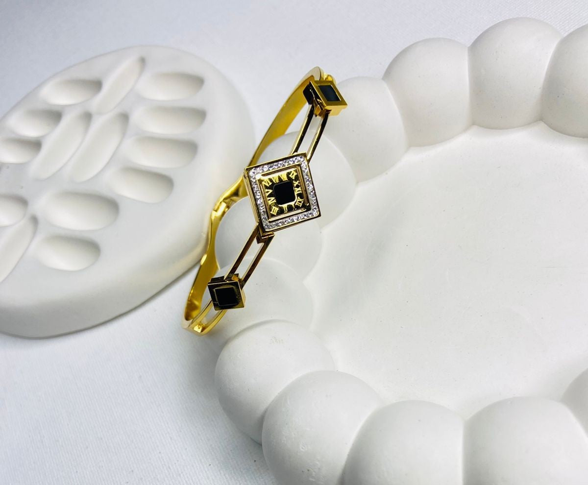 Royal Square Charm Gold-Plated Bracelet