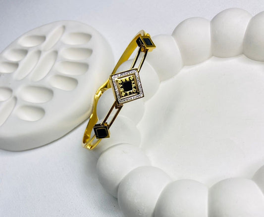 Royal Square Charm Gold-Plated Bracelet