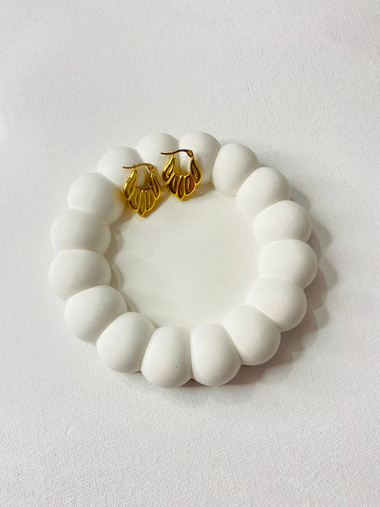 Golden Petal Hoop Earrings