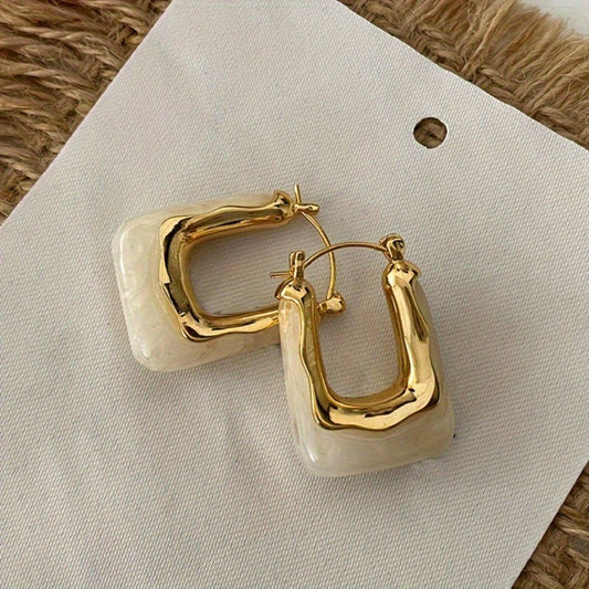 U-Shaped Resin Hoop Earrings