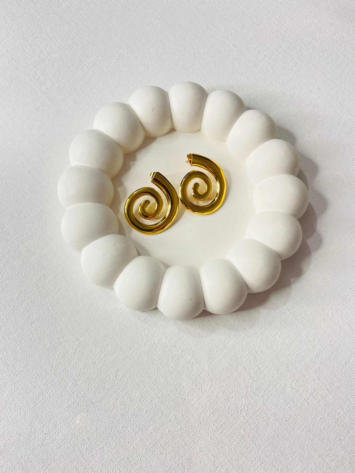 Golden Spiral Hoop Earrings