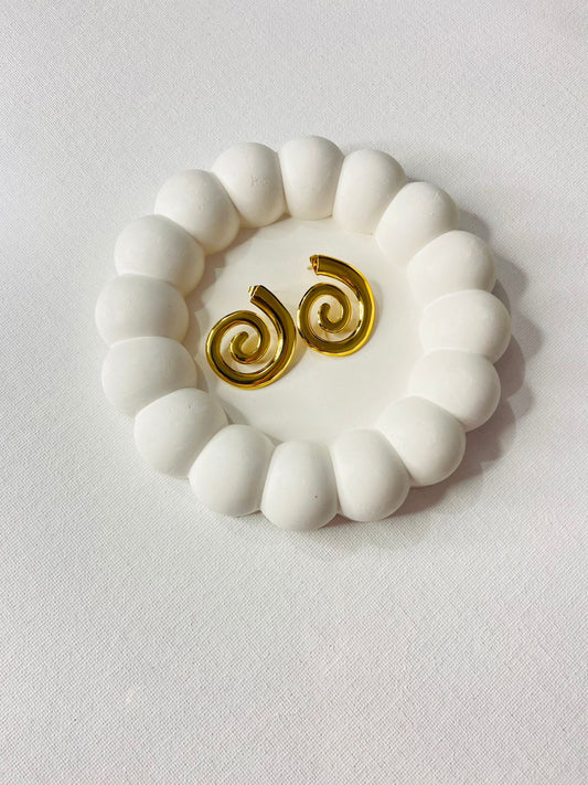 Golden Spiral Hoop Earrings